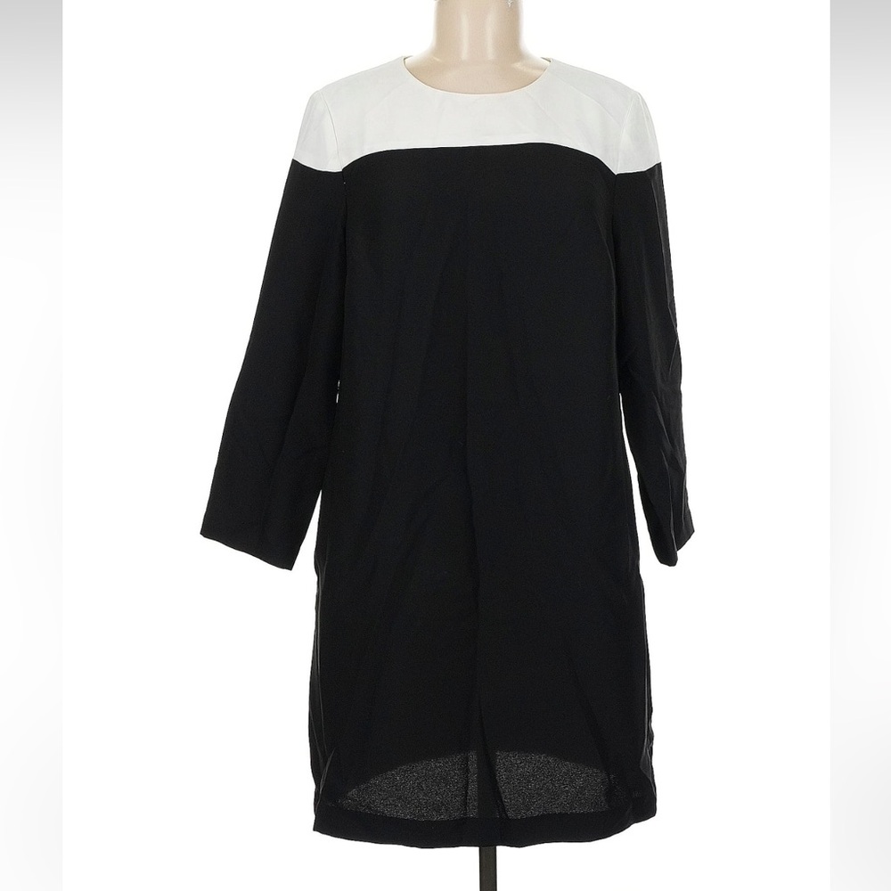 Banana Republic Black and White Long Sleeve Shift Dress